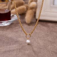 Basic Lady Modern Style Solid Color Stainless Steel Plating Gold Plated Pendant Necklace main image 3