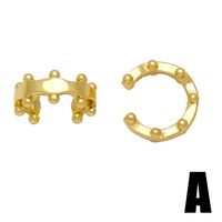 1 Paire Décontractée Style Moderne Géométrique Placage Le Cuivre Plaqué Or 18k Clips D'oreille main image 5