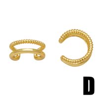 1 Paire Décontractée Style Moderne Géométrique Placage Le Cuivre Plaqué Or 18k Clips D'oreille main image 4