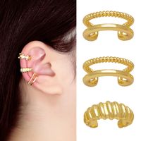 1 Pair Casual Modern Style Geometric Plating Copper 18k Gold Plated Ear Cuffs main image 6