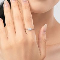 Ig Style Elegant Simple Style Square Heart Shape Rectangle Sterling Silver Plating Inlay Zircon Rhodium Plated Rings main image 9