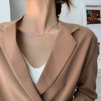 Elegant Modern Style Solid Color Copper Necklace In Bulk main image 8