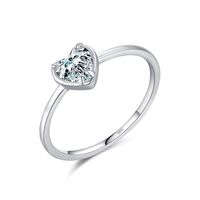 Estilo Ig Elegante Estilo Simple Cuadrado Forma De Corazón Rectángulo Plata Esterlina Enchapado Embutido Circón Rodio Plateado Anillos sku image 11