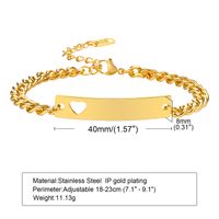 IG Style Simple Style Rectangle 304 Stainless Steel 18K Gold Plated Bracelets In Bulk sku image 7