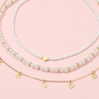 Mignon Sucré Forme De Cœur Perle Artificielle Alliage Perlé Filles Collier main image 2