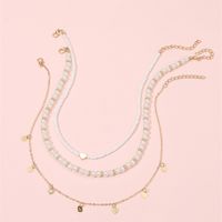 Cute Sweet Heart Shape Artificial Pearl Alloy Beaded Girl's Necklace main image 4