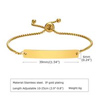 IG Style Simple Style Rectangle 304 Stainless Steel 18K Gold Plated Bracelets In Bulk sku image 5