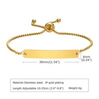 Style IG Style Simple Rectangle Acier Inoxydable 304 Plaqué Or 18K Bracelets En Masse sku image 5