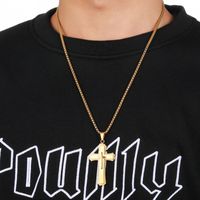 Hip-hop Cross Stainless Steel Pendant Necklace main image 7