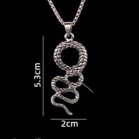 201 Stainless Steel Zinc Alloy Hip-Hop Retro Patchwork Snake Pendant Necklace sku image 2