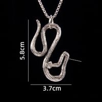 201 Stainless Steel Zinc Alloy Hip-Hop Retro Patchwork Snake Pendant Necklace sku image 6
