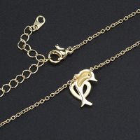 Cute Dolphin Copper Zircon Pendant Necklace In Bulk main image 2