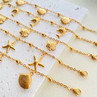 Classic Style Starfish Dolphin Stainless Steel Plating 18k Gold Plated Women's Anklet main image 3
