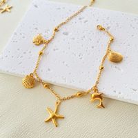 Classic Style Starfish Dolphin Stainless Steel Plating 18k Gold Plated Women's Anklet main image 4