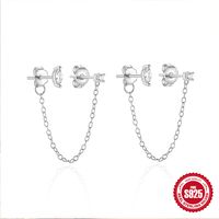 1 Pair Simple Style Geometric Tassel Plating Inlay Sterling Silver Artificial Gemstones Earrings main image 5