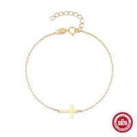 Simple Style Cross Sterling Silver Plating Bracelets main image 1