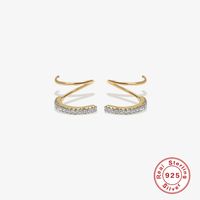 1 Pair Simple Style Geometric Inlay Sterling Silver Zircon Earrings sku image 2