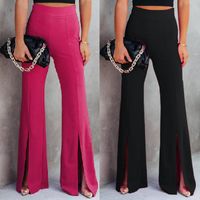 Women's Daily Casual Solid Color Full Length Slit Flared Pants main image 1