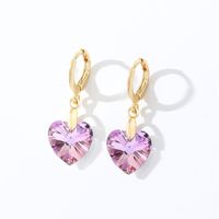 1 Paire Décontractée Vêtement De Rue Géométrique Forme De Cœur Fleur Placage Acier Inoxydable 304 Le Cuivre Zircon Plaqué Or K Boucles D'oreilles sku image 28