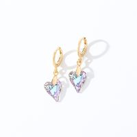 1 Paire Décontractée Vêtement De Rue Géométrique Forme De Cœur Fleur Placage Acier Inoxydable 304 Le Cuivre Zircon Plaqué Or K Boucles D'oreilles sku image 9