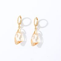 1 Pair Casual Streetwear Geometric Heart Shape Flower Plating 304 Stainless Steel Copper Zircon K Gold Plated Drop Earrings sku image 12