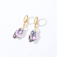 1 Pair Casual Streetwear Geometric Heart Shape Flower Plating 304 Stainless Steel Copper Zircon K Gold Plated Drop Earrings sku image 14