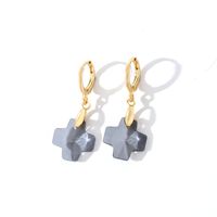 1 Pair Casual Streetwear Geometric Heart Shape Flower Plating 304 Stainless Steel Copper Zircon K Gold Plated Drop Earrings main image 3