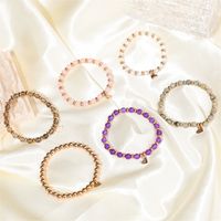 Casual Cute Simple Style Round Stainless Steel Rose Gold Plated Bracelets In Bulk main image 8
