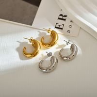 1 Pair Simple Style C Shape Stainless Steel Ear Studs main image 8