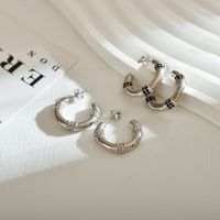 1 Pair Modern Style Round Polishing Stoving Varnish Inlay Stainless Steel Zircon Earrings main image 4