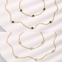 Großhandel Dame Einfarbig Titan Stahl Überzug Vergoldet Armbänder Halskette main image 2