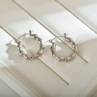 1 Pair Streetwear Solid Color Stainless Steel Hoop Earrings main image 4