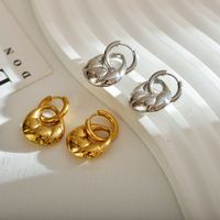 1 Pair Streetwear Solid Color Stainless Steel Hoop Earrings main image 8