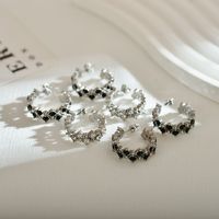 1 Pair Simple Style C Shape Stoving Varnish Inlay Stainless Steel Zircon Ear Studs main image 5