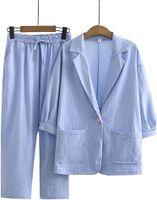 Casual Solid Color Pants Sets Cotton And Linen Pocket Pants Sets Two-piece Sets main image 4