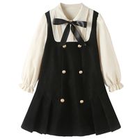 Preppy Style Color Block 2 In 1 Polyester Girls Dresses main image 5