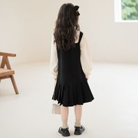 Preppy Style Color Block 2 In 1 Polyester Girls Dresses main image 3