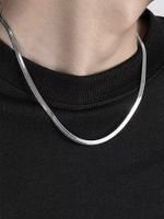 Hip-hop Retro Solid Color Stainless Steel Unisex Necklace sku image 6