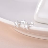 1 Pair Cute Star Plating Inlay Sterling Silver Zircon Ear Studs main image 3