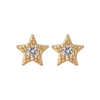 1 Pair Cute Star Plating Inlay Sterling Silver Zircon Ear Studs main image 4