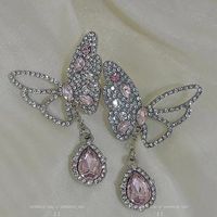 1 Pair Elegant Butterfly Plating Rhinestone Drop Earrings main image 2