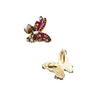 1 Pair Vintage Style Lady Insect Butterfly Inlay Alloy Rhinestones Ear Studs main image 4