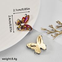 1 Pair Vintage Style Lady Insect Butterfly Inlay Alloy Rhinestones Ear Studs main image 3