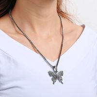 Casual Butterfly Alloy Plating Inlay Artificial Gemstones Women's Necklace main image 5