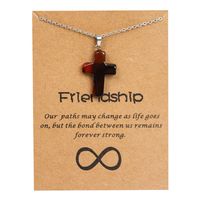 Simple Style Cross Stainless Steel Natural Stone Titanium Steel Plating Pendant Necklace sku image 14