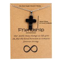 Simple Style Cross Stainless Steel Natural Stone Titanium Steel Plating Pendant Necklace main image 4
