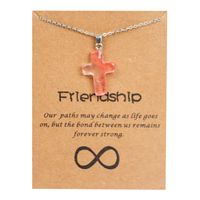 Simple Style Cross Stainless Steel Natural Stone Titanium Steel Plating Pendant Necklace sku image 9