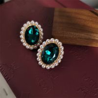 Wholesale Jewelry Elegant Solid Color Alloy Artificial Gemstones Plating Inlay Earrings Necklace main image 4
