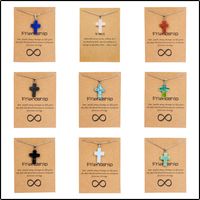 Simple Style Cross Stainless Steel Natural Stone Titanium Steel Plating Pendant Necklace main image 1