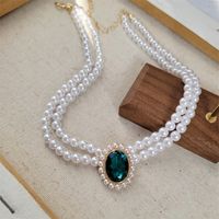 Wholesale Jewelry Elegant Solid Color Alloy Artificial Gemstones Plating Inlay Earrings Necklace main image 3
